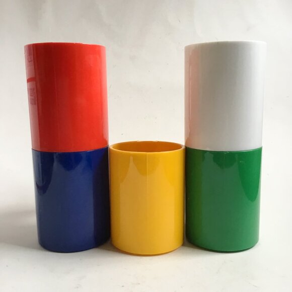 Mid-Century Space Age Ingrid Chicago Multicolor Stacking Picnic Cups Set of 5 - Picture 5 of 15